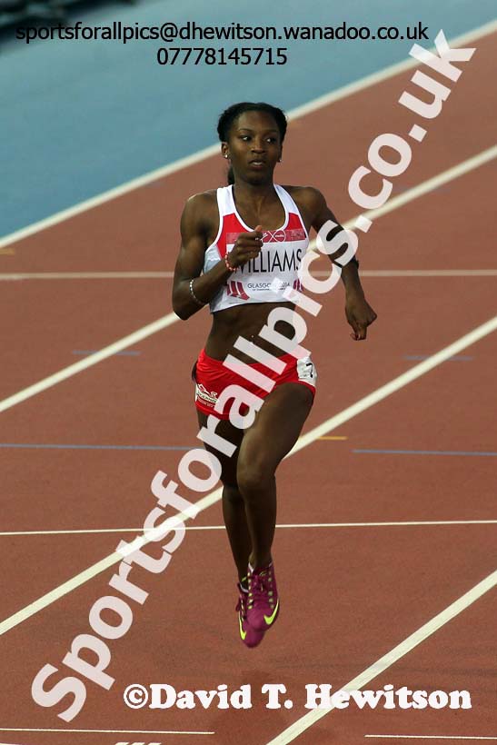Bianca Williams (England) 200 metres heats at the Commonwealth Games, Glasgow. Photo: David T. Hewitson/Sports for All Pics